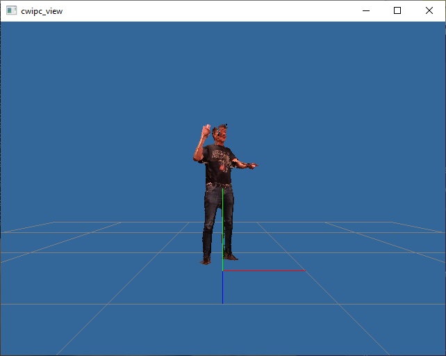 Calibrated point cloud captured with cwipc view